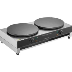 VEVOR Electric Crepe Maker, 16-Inch Double Head Commercial Crepe Machine, 3400W Flat Plate Crepe Griddle, Nonstick Stainless Steel Pancake Making, Desktop Circular Cereals Pancake Stove, AC120V 60Hz