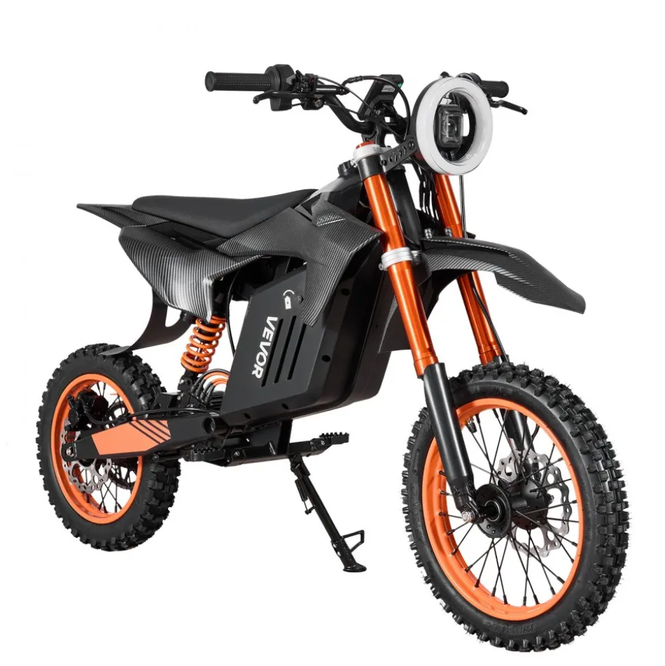 VEVOR Electric Dirt Bike for Teens Adults, 2000W Motor, 31 MPH Speed, 31 Miles Max Range, 48V 22.5Ah Battery, Off-Road Motorcycle with Light, Display, Dual Suspension & Hydraulic Brakes for Age 14+