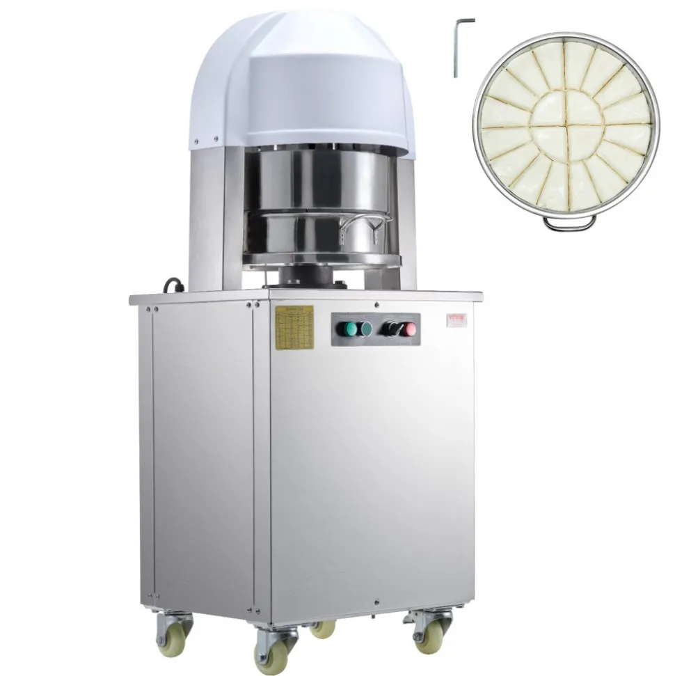 VEVOR Electric Dough Divider, 20PCS Automatic Dough Dividing Cutting Machine, 2.12oz - 9.17oz Equal Dough Cutter with Pure Copper Motor and 304 Stainless Steel Tray, for Bakery, Restaurant