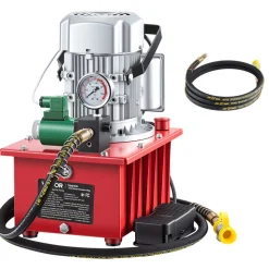 VEVOR Electric Driven Hydraulic Pump, 750W 10,000 PSI, 120V Single Acting Hydraulic Pump Power Pack Unit, Solenoid Valve with Pedal Switch, 2.1 Gal / 8L, for Punching, Bending, Single Acting Cylinders