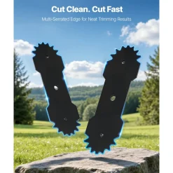 VEVOR Electric Edger Blades, 8.8-inch Length, 3-Pack Replacement Blades, 65Mn High-Carbon Steel with Electrophoretic Coating, Multi-Serrated Sharp Edge, Compatible with the VEVOR ASYTM01230 Edger