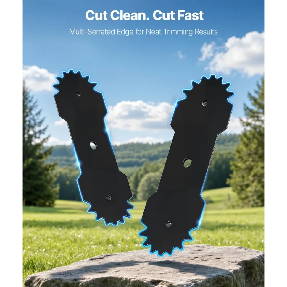 VEVOR Electric Edger Blades, 8.8-inch Length, 3-Pack Replacement Blades, 65Mn High-Carbon Steel with Electrophoretic Coating, Multi-Serrated Sharp Edge, Compatible with the VEVOR ASYTM01230 Edger