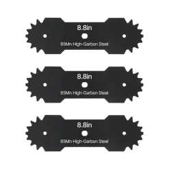 VEVOR Electric Edger Blades, 8.8-inch Length, 3-Pack Replacement Blades, 65Mn High-Carbon Steel with Electrophoretic Coating, Multi-Serrated Sharp Edge, Compatible with the VEVOR ASYTM01230 Edger