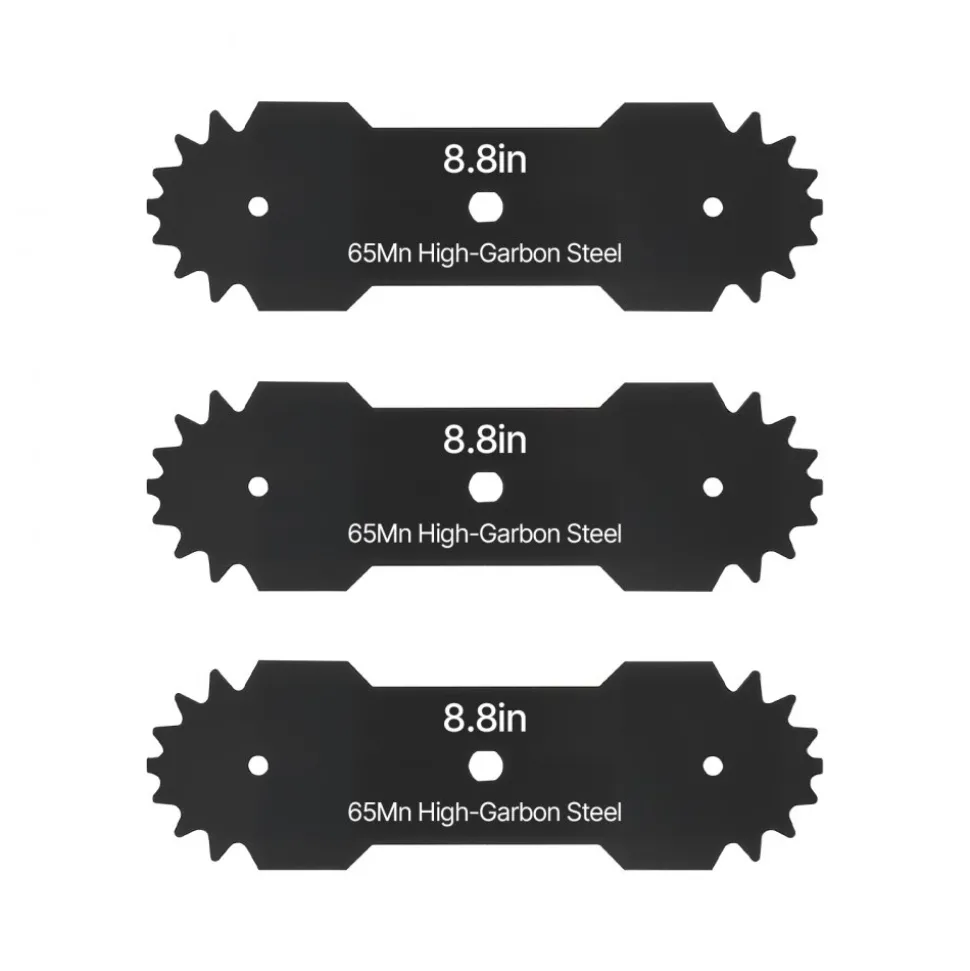 VEVOR Electric Edger Blades, 8.8-inch Length, 3-Pack Replacement Blades, 65Mn High-Carbon Steel with Electrophoretic Coating, Multi-Serrated Sharp Edge, Compatible with the VEVOR ASYTM01230 Edger
