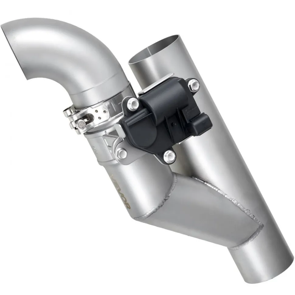 VEVOR Electric Exhaust Cutout, 2.5 Inch Universal Stainless Steel Exhaust Valve Kit with One Controller Remote Kit, Cut Out Valve, Y Pipe, Remote Control & Box, Fits Trucks, Sedans, Sports Cars, SUVs