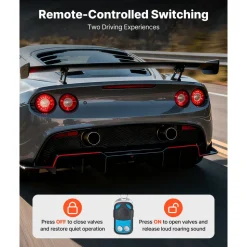 VEVOR Electric Exhaust Cutout, 2.5 Inch Universal Stainless Steel Exhaust Valve Kit with One Controller Remote Kit, Cut Out Valve, Y Pipe, Remote Control & Box, Fits Trucks, Sedans, Sports Cars, SUVs