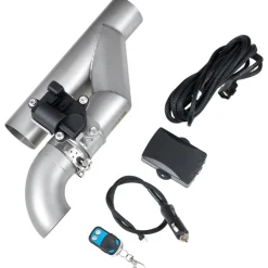 VEVOR Electric Exhaust Cutout, 2.5 Inch Universal Stainless Steel Exhaust Valve Kit with One Controller Remote Kit, Cut Out Valve, Y Pipe, Remote Control & Box, Fits Trucks, Sedans, Sports Cars, SUVs