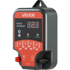 VEVOR Electric Fence Charger, 10kV 3J, AC DC Electric Fence Energizer with LED Indicator, 1.86 Miles Range, Powerful Plug-in Fences Charger, Prevents Wild Animals Intrusion for Livestock Poultry