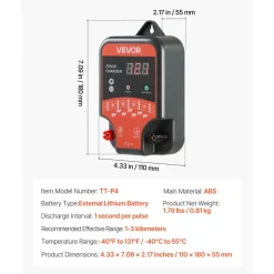 VEVOR Electric Fence Charger, 10kV 3J, AC DC Electric Fence Energizer with LED Indicator, 1.86 Miles Range, Powerful Plug-in Fences Charger, Prevents Wild Animals Intrusion for Livestock Poultry