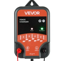 VEVOR Electric Fence Charger, 10kV 2J, AC DC Electric Fence Energizer with LED Indicator, 1.86 Miles Range, Powerful Plug-in Fences Charger, Prevents Wild Animals Intrusion for Livestock Poultry