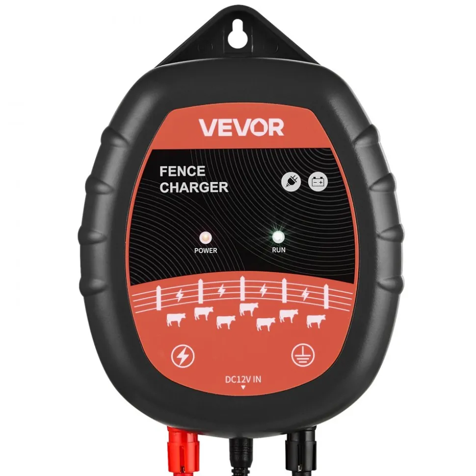 VEVOR Electric Fence Charger, 10kV 1J, AC DC Electric Fence Energizer with LED Indicator, 1.86 Miles Range, Powerful Plug-in Fences Charger, Prevents Wild Animals Intrusion for Livestock Poultry