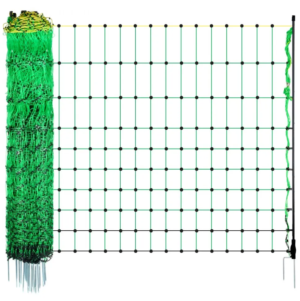 VEVOR Electric Fence Netting, 50" H x 164' L, Livestock Net Fencing with Posts & Stakes, Portable Mesh Nets for Goats, Sheep, Deer, Hogs, Dogs, Electric Fencing for Backyards, Gardens, Farms, Ranches