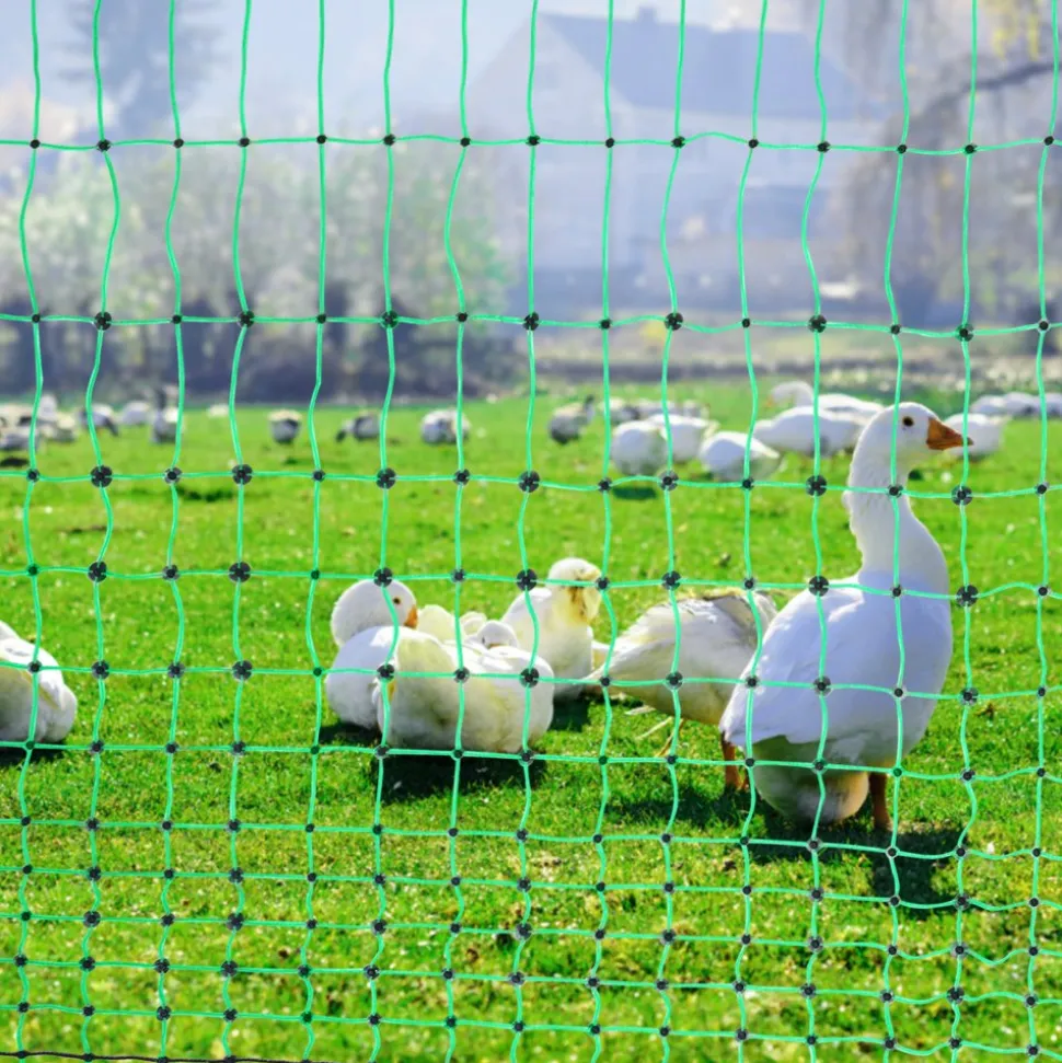 VEVOR Electric Fence Netting, 48" H x 168' L, PE Net Fencing Kit with Posts & Double-Spiked Stakes, Utility Portable Mesh for Chickens, Ducks, Geese, Rabbits, Used in Backyards, Farms, and Ranches