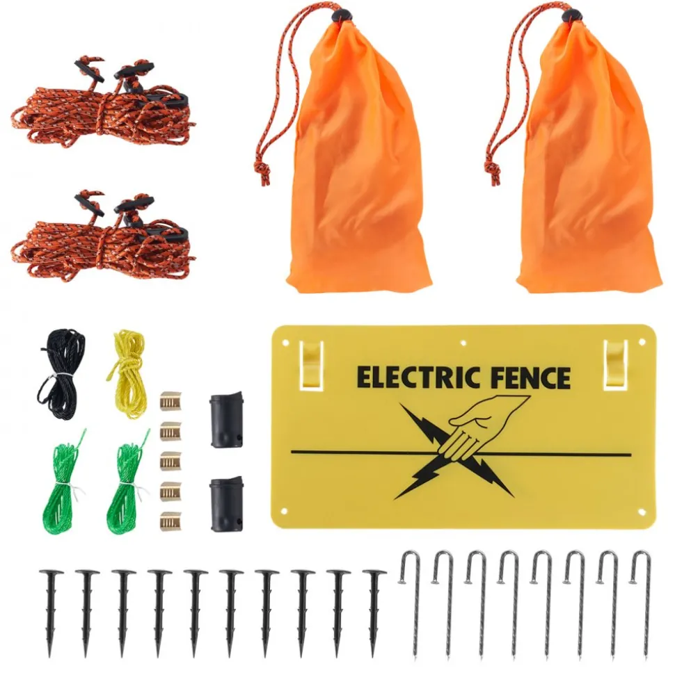 VEVOR Electric Fence Netting, 48" H x 168' L, PE Net Fencing Kit with Posts & Double-Spiked Stakes, Utility Portable Mesh for Chickens, Ducks, Geese, Rabbits, Used in Backyards, Farms, and Ranches