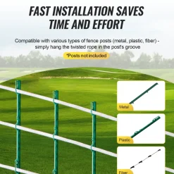 VEVOR Electric Fence Tape, 1640Ft 500M Polytape Fencing Hot Wire, 3/4