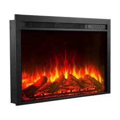 VEVOR Electric Fireplace Insert, 40 inch Recessed and Wall Mounted with Adjustable Flame Color Brightness & 8h Timer & Remote Control, Indoor Heater w/ 750W/1500W Dual Heating Modes, 5000BTU Black