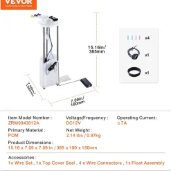 VEVOR Electric Fuel Pump Module Assembly, Compatible with 2005-2017 Chrysler 300, 2008-2017 Dodge Challenger, 2006-2015 Dodge Charger, 2005-2008 Dodge Magnum, V6 V8 2.7L 3.5L 3.6L 5.7L 6.1L 6.4L