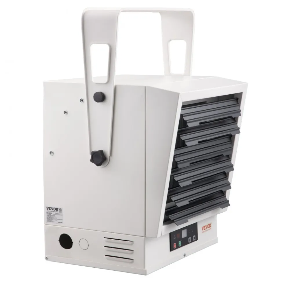 VEVOR Electric Garage Heater, 5000-Watt (2500/5000W) Ceiling Mounted Shop Heater, 2 Settings & Overheat Protection & Low Noise Cross-flow, Commercial for Indoor Workshop Warehouse,240V White