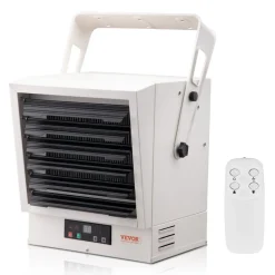 VEVOR Electric Garage Heater, 5000-Watt (2500/5000W) Ceiling Mounted Shop Heater, 2 Settings & Overheat Protection & Low Noise Cross-flow, Commercial for Indoor Workshop Warehouse,240V White