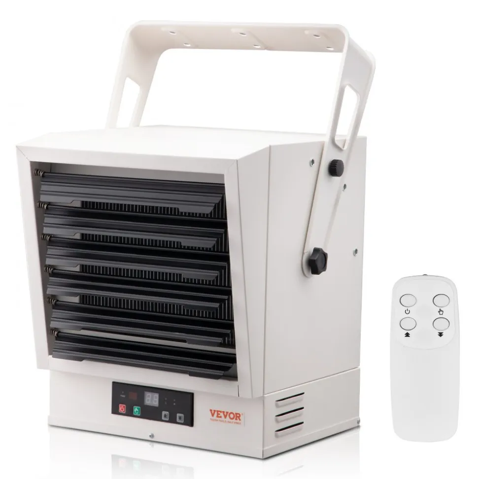 VEVOR Electric Garage Heater, 5000-Watt (2500/5000W) Ceiling Mounted Shop Heater, 2 Settings & Overheat Protection & Low Noise Cross-flow, Commercial for Indoor Workshop Warehouse,240V White