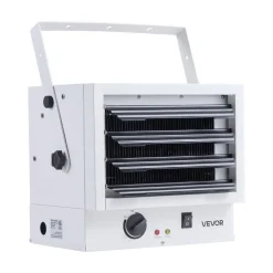 VEVOR Electric Garage Heater, 5000-Watt Wall/Ceiling Mounted Shop Heater for 2 Cars, Overheat Protection & 3 Adjustable Angles, Heavy Duty Commercial for Indoor Workshop Warehouse,240V White