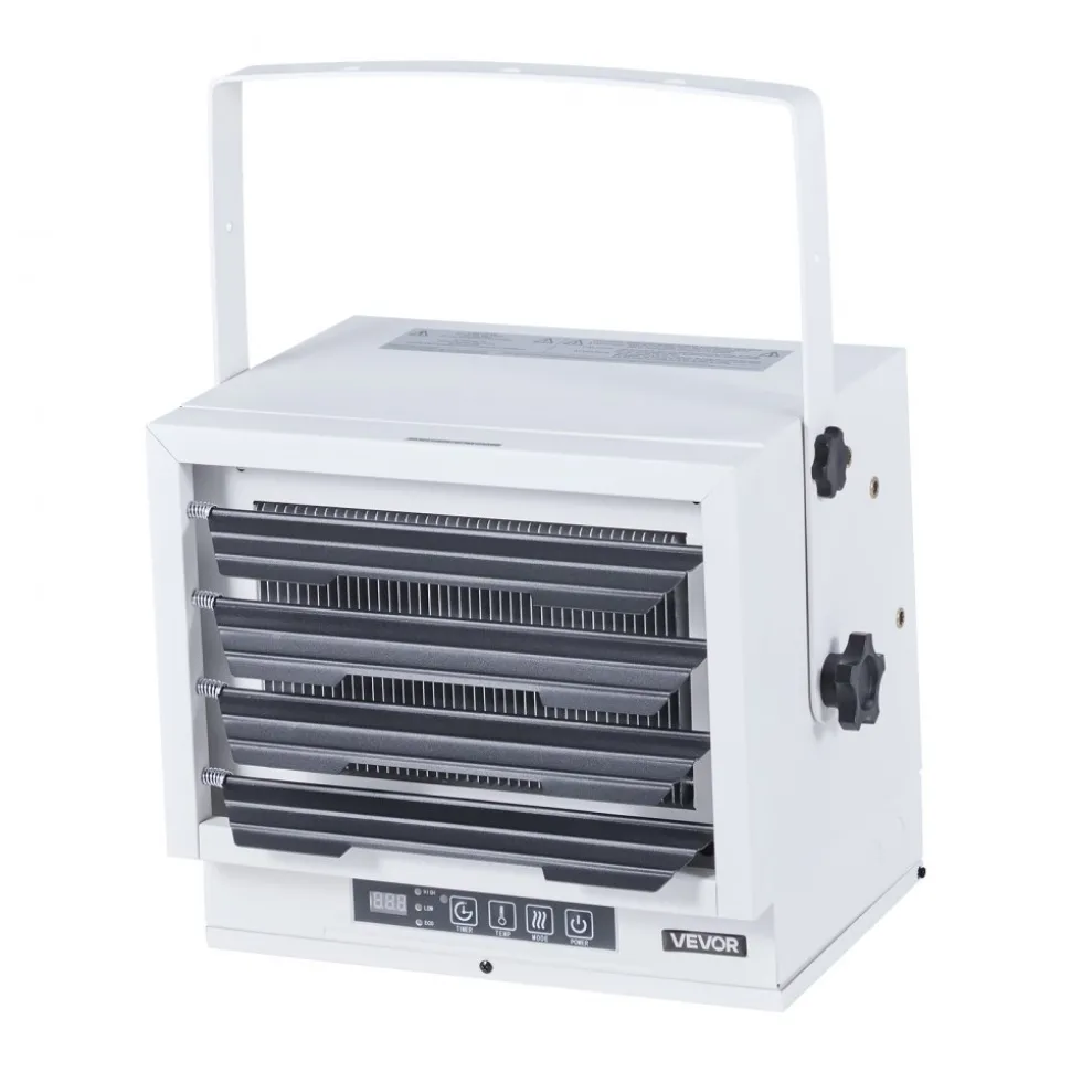 VEVOR Electric Garage Heater, 8500-Watt with Remote Control & 10 Hour Timer & Overheat Protection Wall/Ceiling Mounted Shop Heater, Commercial Fan-forced for Indoor Workshop Warehouse,240V White