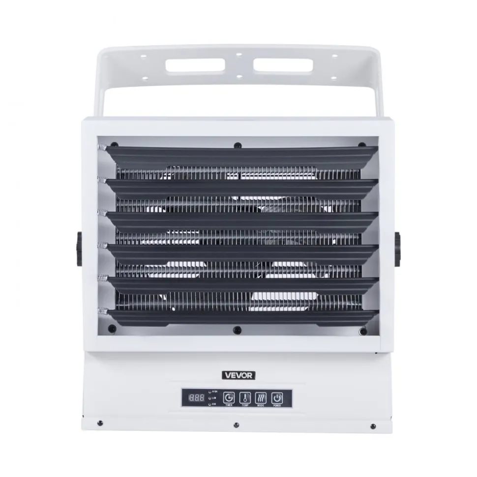 VEVOR Electric Garage Heater, 15000-Watt with Remote Control & 10 Hour Timer & Overheat Protection Wall/Ceiling Mounted Shop Heater, Commercial Fan-forced for Indoor Workshop Warehouse,240V White