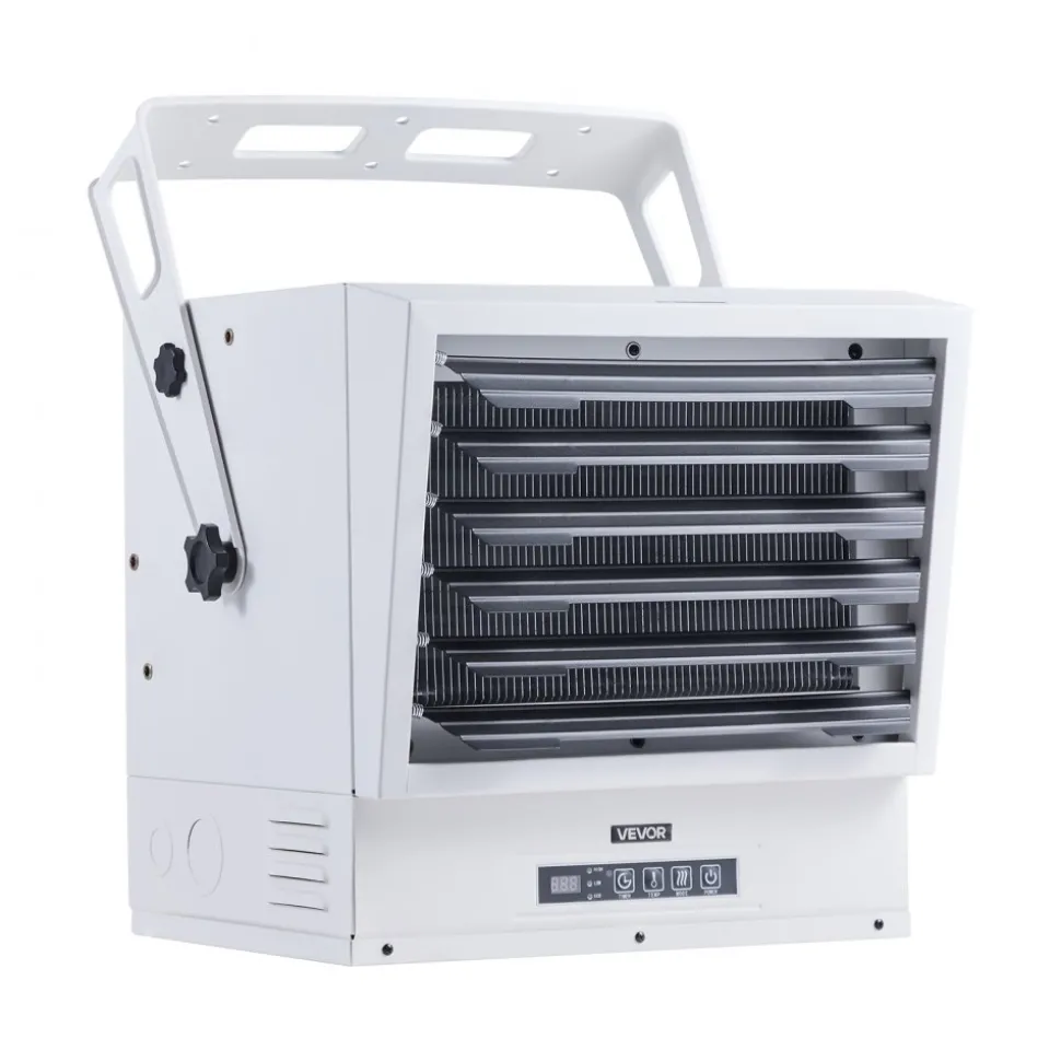VEVOR Electric Garage Heater, 15000-Watt with Remote Control & 10 Hour Timer & Overheat Protection Wall/Ceiling Mounted Shop Heater, Commercial Fan-forced for Indoor Workshop Warehouse,240V White