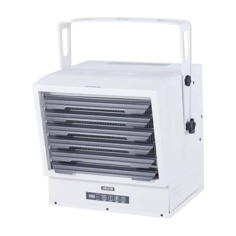 VEVOR Electric Garage Heater, 15000-Watt with Remote Control & 10 Hour Timer & Overheat Protection Wall/Ceiling Mounted Shop Heater, Commercial Fan-forced for Indoor Workshop Warehouse,240V White