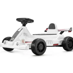 VEVOR Electric Go Kart, 6V 4.5Ah Battery, Pedal Go Kart Portable Outdoor Race Toy for Kids Ages 2+, 20000 RPM Motor, 2 MPH Constant Speed, LED Headlight & Horn, Non-slip Tires, 44 lbs Max Load, White