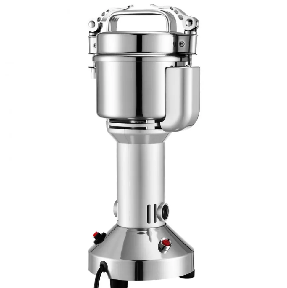 VEVOR Electric Grain Mill Grinder, 0.3 lbs Commercial Spice Grinders, High Speed 850W Stainless Steel Pulverizer Powder Machine, for Dry Grains, Spices, Cereals, Coffee, Corn & Pepper, Straight Type