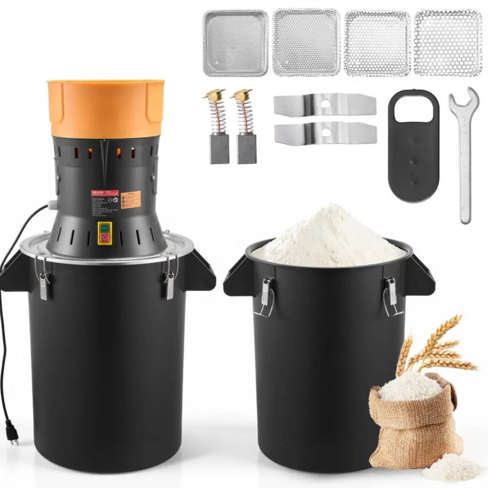 VEVOR Electric Grain Mill Grinder, 600W High Power Commercial Spice Grinder, 14 Gal Pulverizer Powder Machine with Galvanized Sharp Blades, for Dry Grains, Spices, Cereals, Coffee, Corn & Pepper