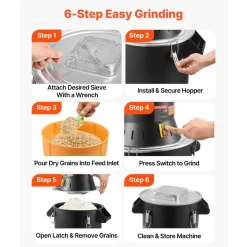 VEVOR Electric Grain Mill Grinder, 600W High Power Commercial Spice Grinder, 14 Gal Pulverizer Powder Machine with Galvanized Sharp Blades, for Dry Grains, Spices, Cereals, Coffee, Corn & Pepper