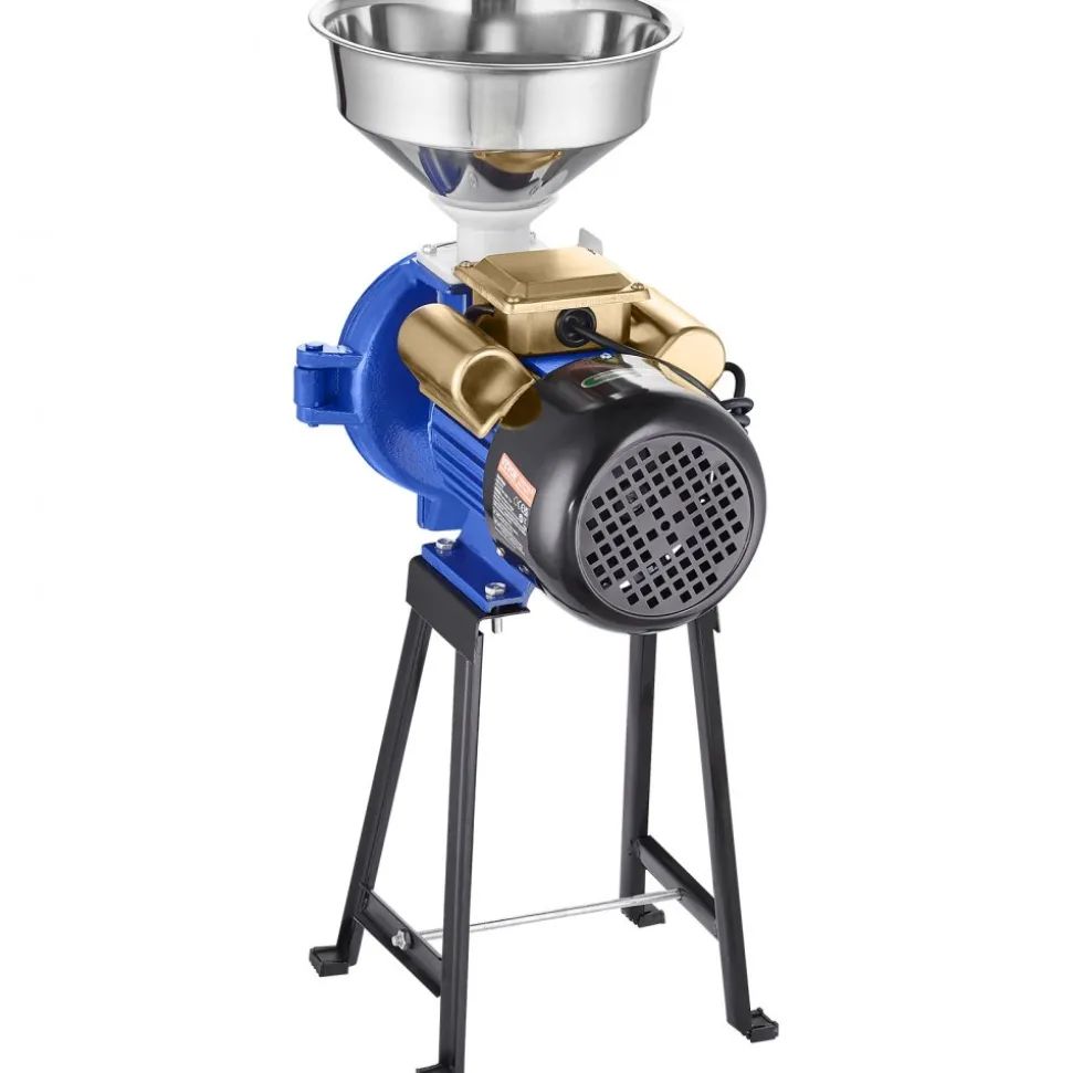 VEVOR Electric Grain Mill Grinder, 3000W Spice Grinders, Commercial Corn Mill with Funnel, Thickness Adjustable Powder Machine, Heavy Duty Feed Flour Cereal Mill Wheat Grinders, Dry Grinder