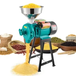 VEVOR Electric Grain Mill Grinder, 110 lbs/H Commercial Spice Grinders, 1500W Cast Iron Pulverizer Powder Machine with Non-Slip Rubber Feet, for Dry Grains, Spices, Cereals, Coffee, Corn & Pepper