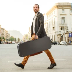 VEVOR Electric Guitar Hard Case, 43.11 in Rectangular Guitar Hard Case, With Lock Latch Keys Handle, PVC Padding Soft Lining Water-Resistant Hard Shell Guitar Cases, for 39 in Electric Guitars, Black