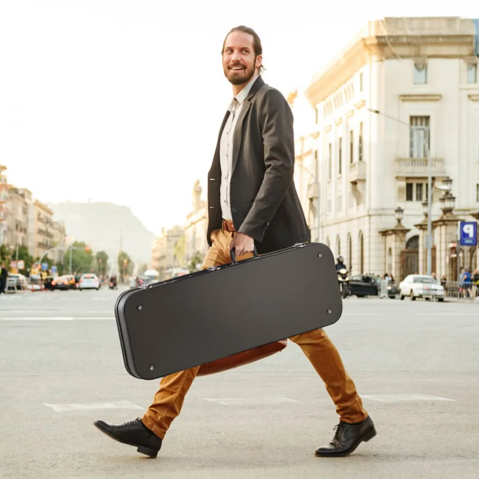 VEVOR Electric Guitar Hard Case, 43.11 in Rectangular Guitar Hard Case, With Lock Latch Keys Handle, PVC Padding Soft Lining Water-Resistant Hard Shell Guitar Cases, for 39 in Electric Guitars, Black