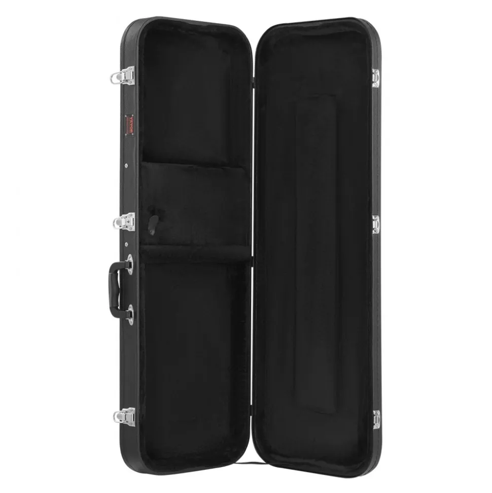 VEVOR Electric Guitar Hard Case, 43.11 in Rectangular Guitar Hard Case, With Lock Latch Keys Handle, PVC Padding Soft Lining Water-Resistant Hard Shell Guitar Cases, for 39 in Electric Guitars, Black