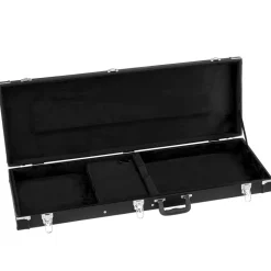 VEVOR Electric Guitar Hard Case, 41.3 Inch, Rectangle Wooden Hard-Shell Protective Carrying Case, with Lock Latch, Padding, Accessory Compartment, Key, for 39 Inch Tele/ST Electric Guitars, Black