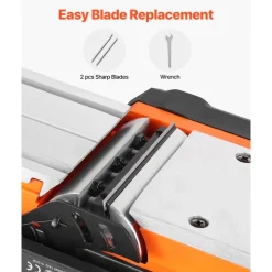 VEVOR Electric Hand Planer, 3-1/4-Inch Cut Width, 7-Amp 14500 RPM Corded Power Handheld Planer for Wood, with Adjustable Cut Depth, 2 Blades, for Woodworking Wood Chamfer DIY Smooth Finish Carpentry