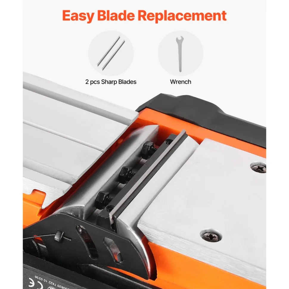 VEVOR Electric Hand Planer, 3-1/4-Inch Cut Width, 7-Amp 14500 RPM Corded Power Handheld Planer for Wood, with Adjustable Cut Depth, 2 Blades, for Woodworking Wood Chamfer DIY Smooth Finish Carpentry