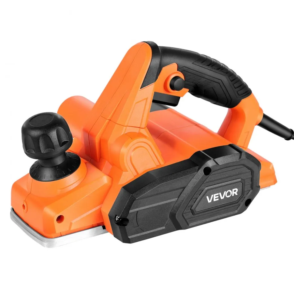VEVOR Electric Hand Planer, 3-1/4-Inch Cut Width, 7-Amp 16800 RPM Corded Power Handheld Planer for Wood, with Adjustable Cut Depth, 2 Blades, for Woodworking Wood Chamfer DIY Smooth Finish Carpentry