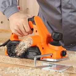 VEVOR Electric Hand Planer, 3-1/4-Inch Cut Width, 7-Amp 16800 RPM Corded Power Handheld Planer for Wood, with Adjustable Cut Depth, 2 Blades, for Woodworking Wood Chamfer DIY Smooth Finish Carpentry