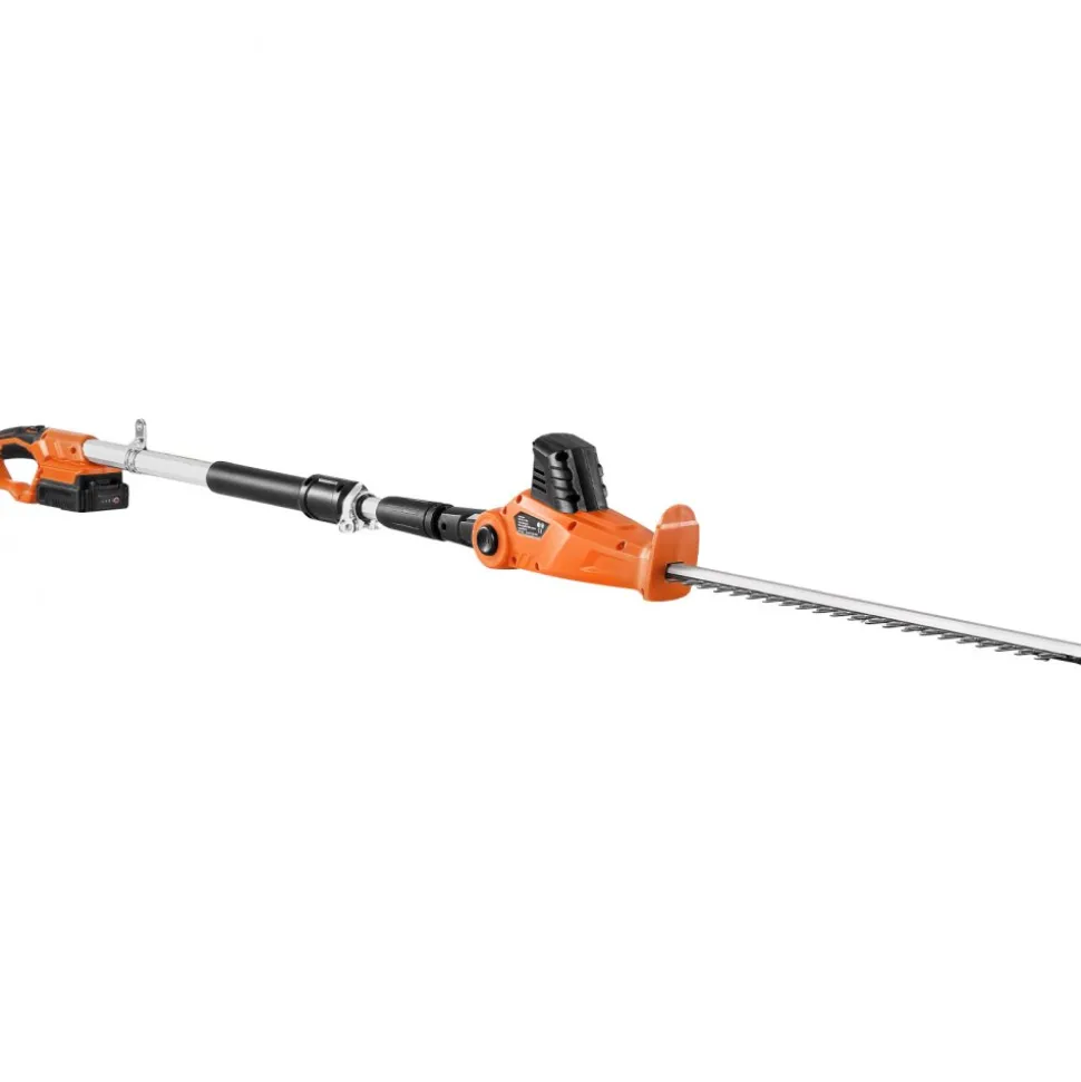 VEVOR Electric Hedge Trimmer, 1200 RPM, 6.2 - 7.8 Ft Extendable, Pole Hedge Trimmer for High Branch, 20V Battery, Cordless Hedge Trimmer with 20 in Blade, 5 Angles Adjustable for Yard Garden