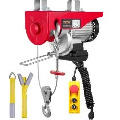 VEVOR Electric Hoist, 440lbs Garage Hoist with 14ft Wired Control, 110 volt Electric Hoist Winch 40ft Single Cable Lifting Height, Pure Copper Motor and Emergency Stop Switch