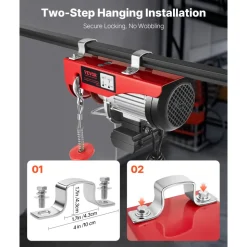 VEVOR Electric Hoist 1760lbs with 14ft Wired Remote Control, Electric Hoist 110 Volt with 40ft Single Cable Lifting Height & High-quality Motor, for Garage Warehouse Factory