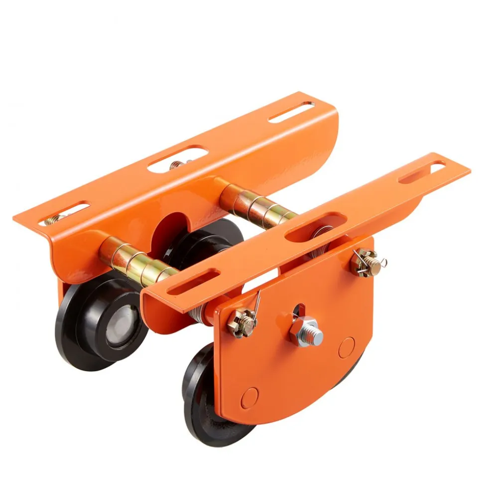 VEVOR Electric Hoist Manual Trolley, 1100 lbs/0.5 Ton Load for PA200 PA250 PA300 PA400 PA500, Push Beam Trolley with Dual Wheels, 2.68"-4.33" Adjustable Beam Flange Width for Straight & Curved I-Beam