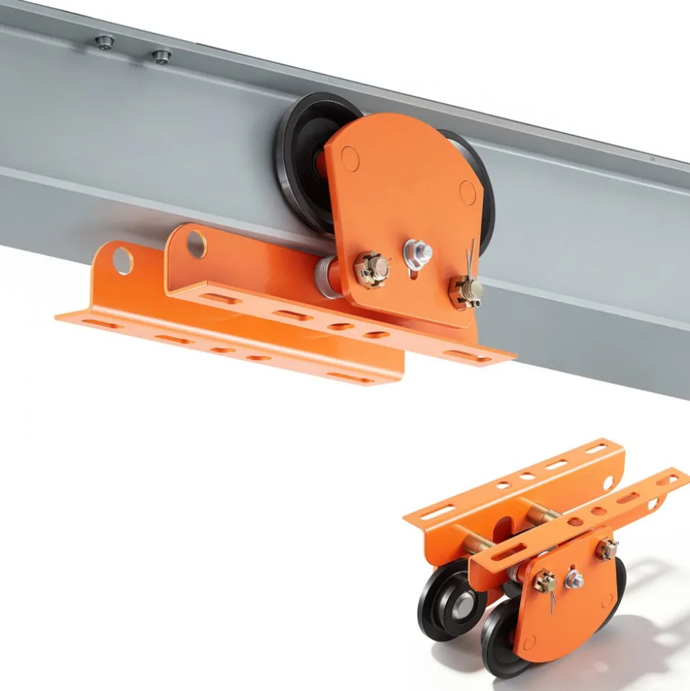 VEVOR Electric Hoist Manual Trolley, 2200 lbs/1 Ton Load for PA600 PA700 PA800 PA900 PA1000, Push Beam Trolley with Dual Wheels, 2.68"-4.33" Adjustable Beam Flange Width for Straight & Curved I-Beam