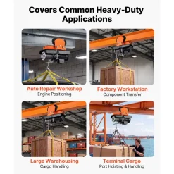 VEVOR Electric Hoist Manual Trolley, 2200 lbs/1 Ton Load for PA600 PA700 PA800 PA900 PA1000, Push Beam Trolley with Dual Wheels, 2.68