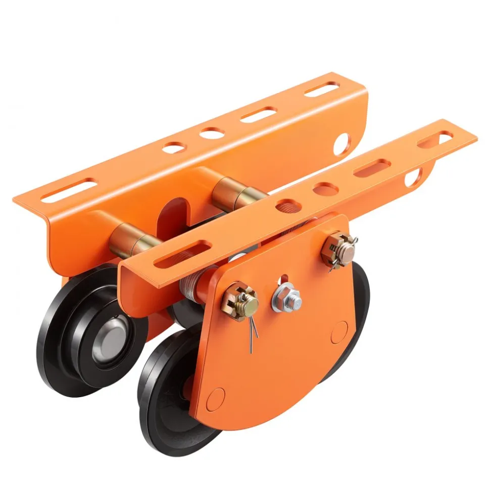 VEVOR Electric Hoist Manual Trolley, 2200 lbs/1 Ton Load for PA600 PA700 PA800 PA900 PA1000, Push Beam Trolley with Dual Wheels, 2.68"-4.33" Adjustable Beam Flange Width for Straight & Curved I-Beam